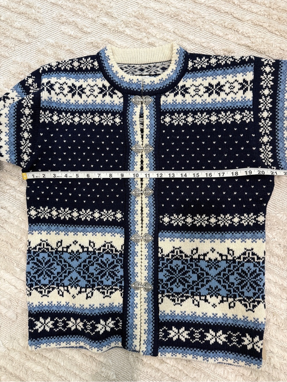 Natural Style Wool sweater / cardigan with tags ! Nordic Fair Aisle size medium - Picture 8 of 10